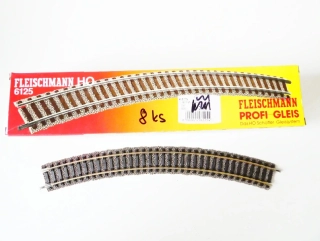 H0 Fleischmann 6125 Kolej oblouková  R2=420 mm, 36° - 8 ks v originálním balení TOP STAV NEPOUŽITÉ