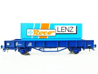 H0 ROCO Nákladní nízkostěnný vůz 21 80 953 3 049-2 DB s kontejnerem Roco LENZ TOP STAV