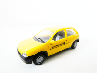 H0 HERPA Osobní automobil OPEL CORSA Deutsche Post AG žlutý TOP STAV