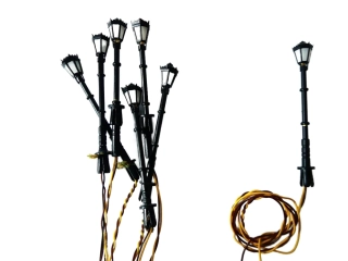 TT Viessmann Parková lampa 47 mm - SET 7 ks PĚKNÝ STAV