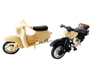H0 SET 2 ks Motocykl a skůtr (délka 6 a 5,5 cm)