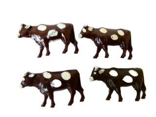 H0 SET Figurky 4 ks - Kráva PĚKNÝ STAV 