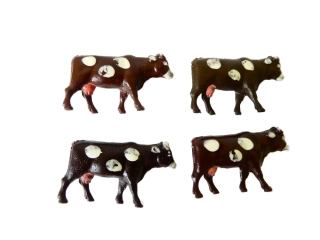 H0 SET Figurky 4 ks - Kráva PĚKNÝ STAV 