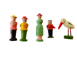 VERO SET 5 ks Dřevěné dekorační figurky