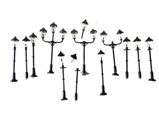 H0/TT SET 12 ks Parková lampa 6,5 cm (neelektrická)