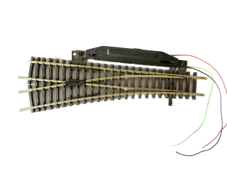 TT PILZ/TILLIG 83322 Výhybka oblouková levá 15° 129,5 mm s elektrickým přestavníkem PĚKNÝ STAV