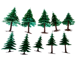 Strom jehličnatý s kořeny - 10 ks ( 7 - 11 cm ) PĚKNÝ STAV