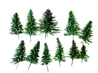 Strom jehličnatý- 11 ks ( 4 - 8 cm)
