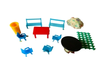 H0/TT SET Zahradní nábytek - vše, co je na foto